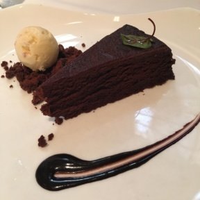 Gluten-free flourless chocolate cake from Gotham Bar and Grill